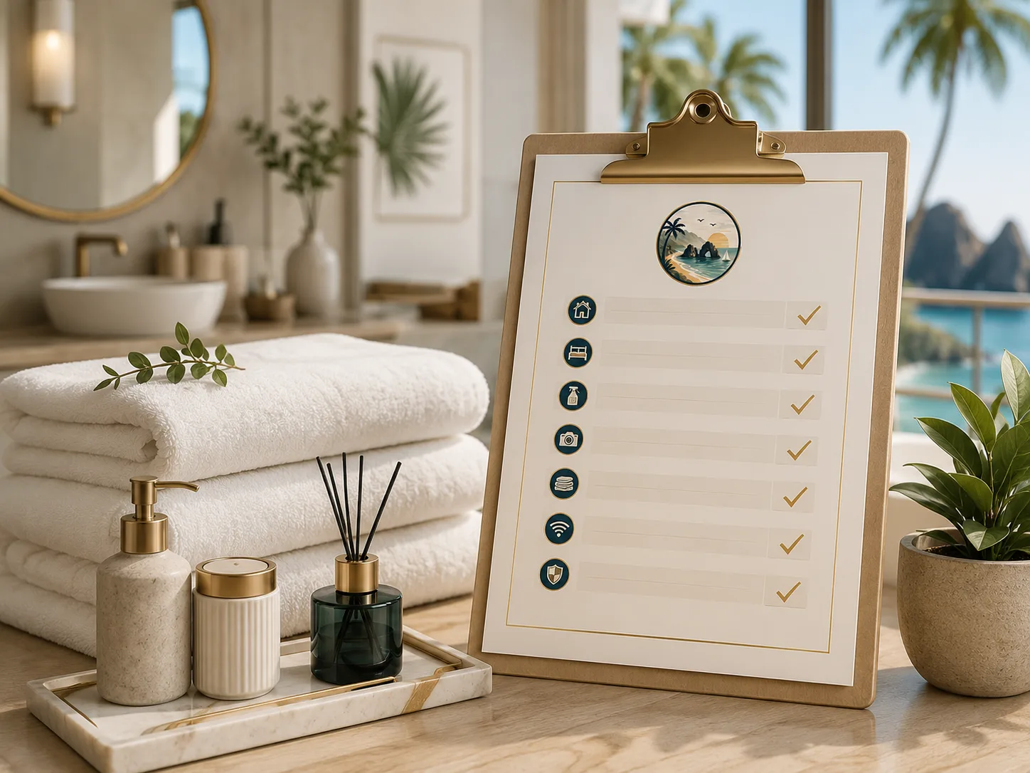 Mockup del checklist de blancos y amenidades