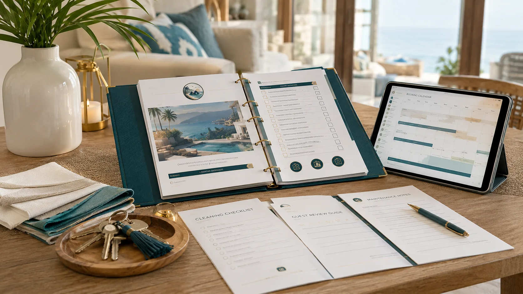 Mockup del manual operativo para renta vacacional